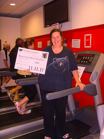 Lesley - triathlon Lesley before the mini triathlon on 11.11.11